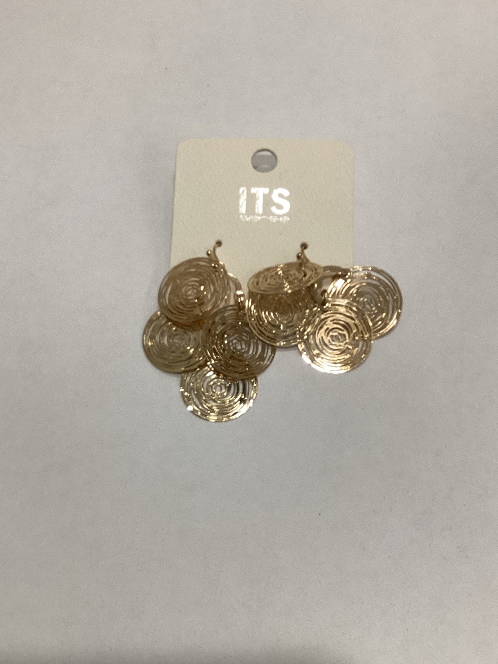 !it jeans Gold Spiral Disc‎ Cluster Earrings